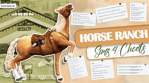 sims 4 horse ranch cheats|More.